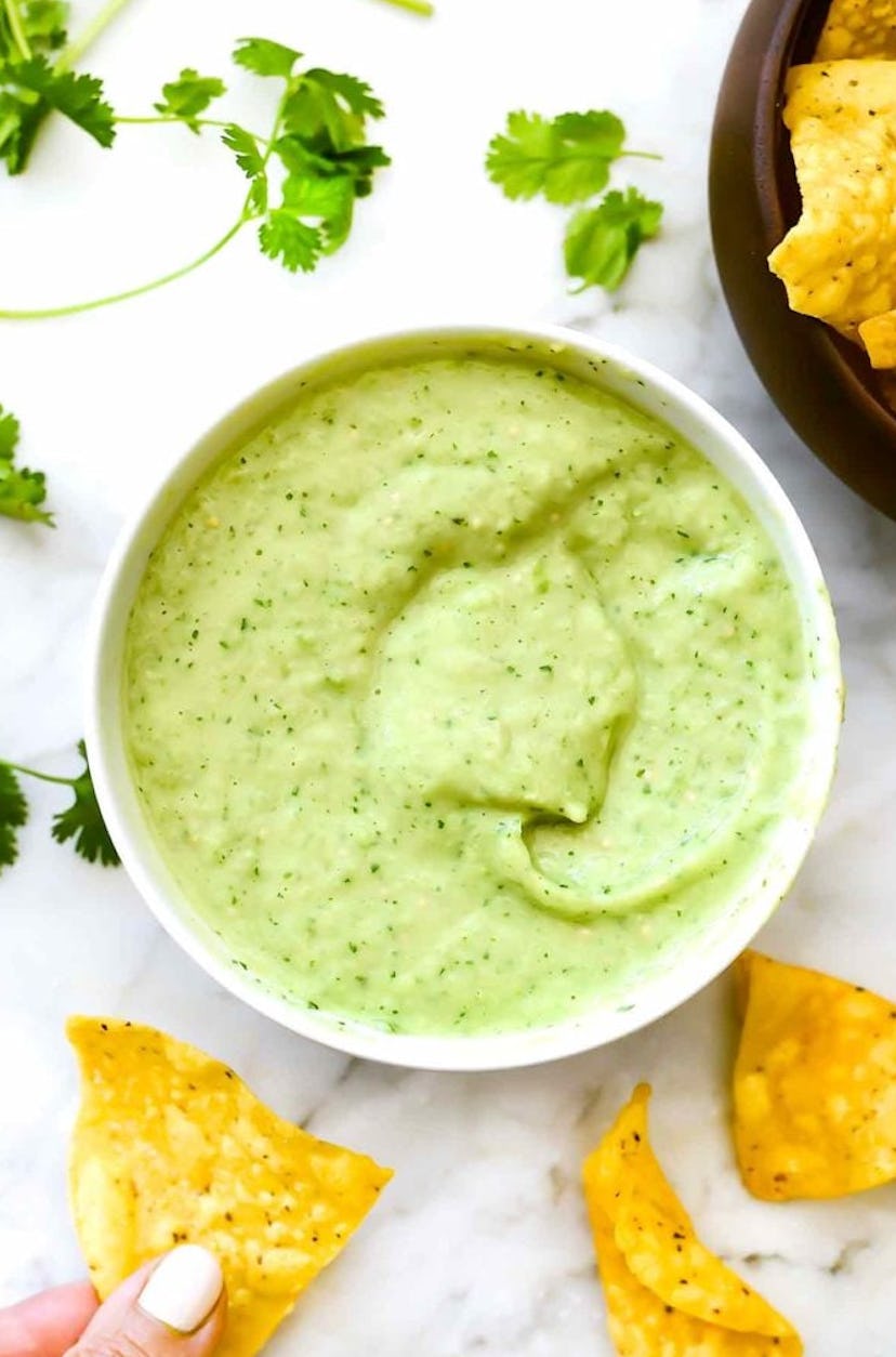 Creamy avocado salsa is one of the best make-ahead snacks for toddlers to make.