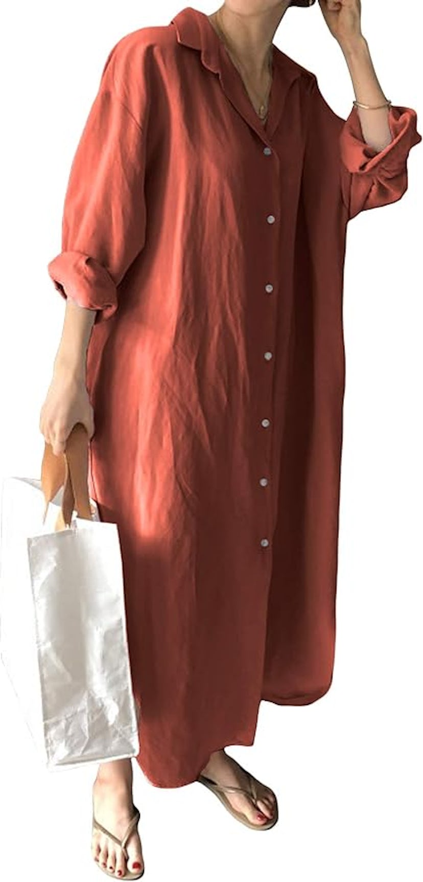 GGUHHU Button Down Maxi Dress