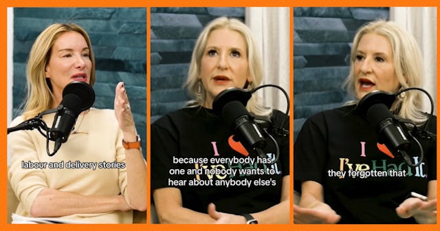 Two moms discuss how birth stories are like dreams: they're only interesting to the person telling t...