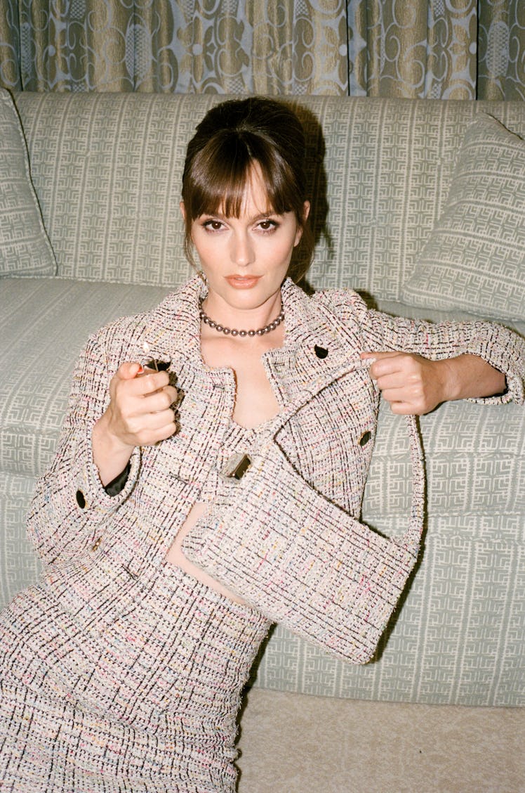 Leighton Meester Edie Parker x St. John Tweed Burn Bag