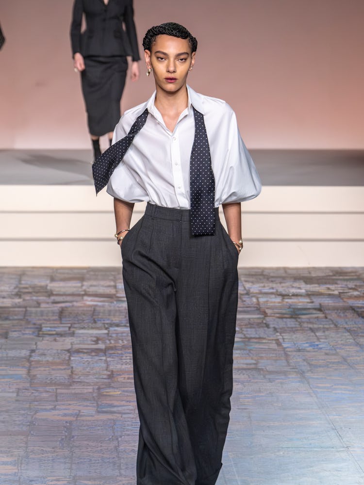 Model on the runway at Dior Pre-Fall 2024 Show held at the Brooklyn Museum on April 15, 2024 in New ...