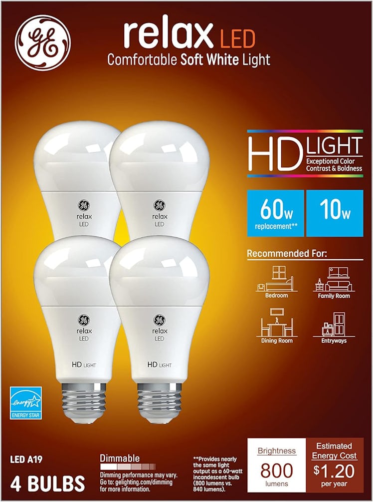 GE Relax Soft-White LED Light Bulbs (4-Pack)