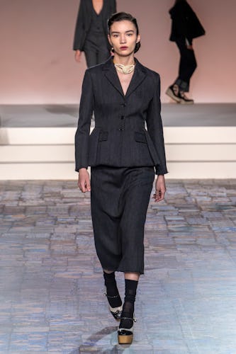 Model on the runway at Dior Pre-Fall 2024 Show held at the Brooklyn Museum on April 15, 2024 in New ...