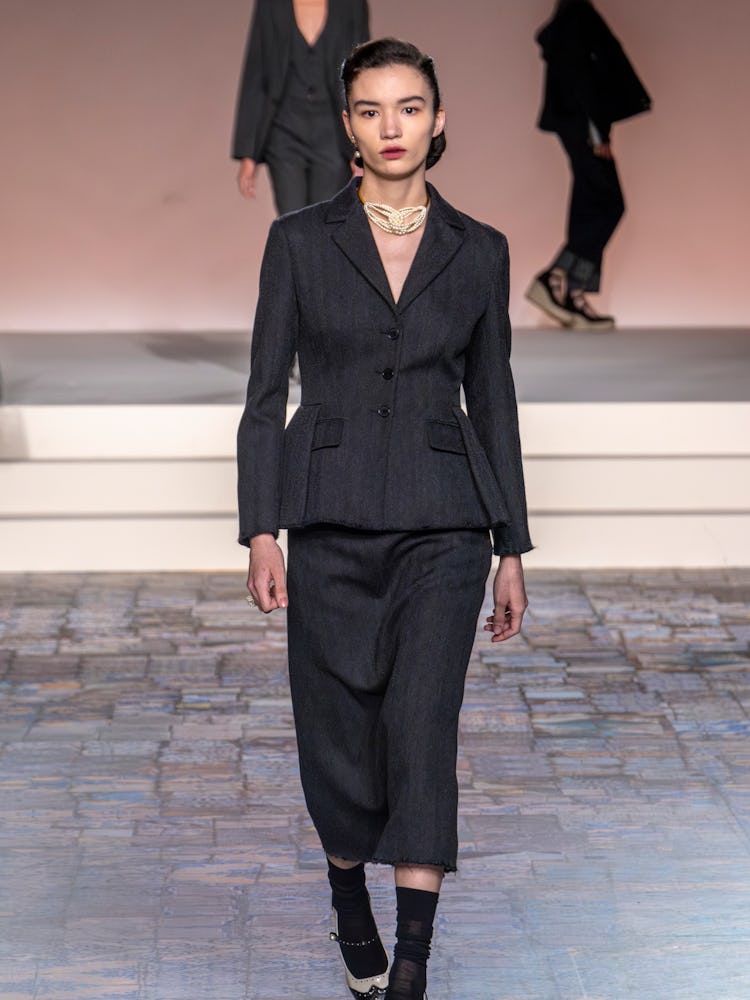 Model on the runway at Dior Pre-Fall 2024 Show held at the Brooklyn Museum on April 15, 2024 in New ...