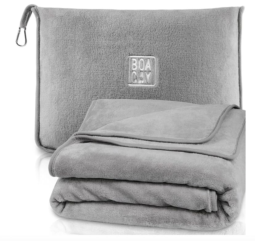 BOACAY Soft & Warm Travel Blanket for Airplane & Car 