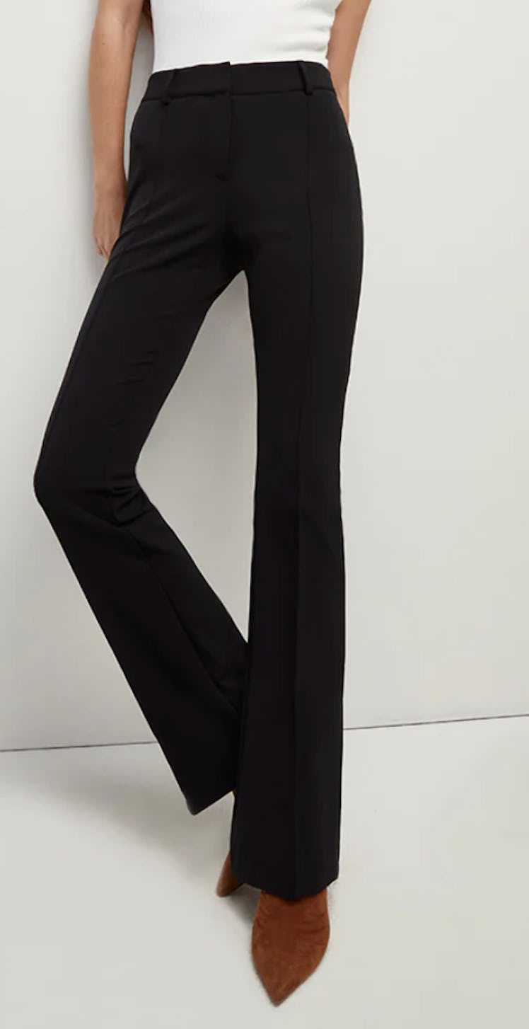 black fitted trousers