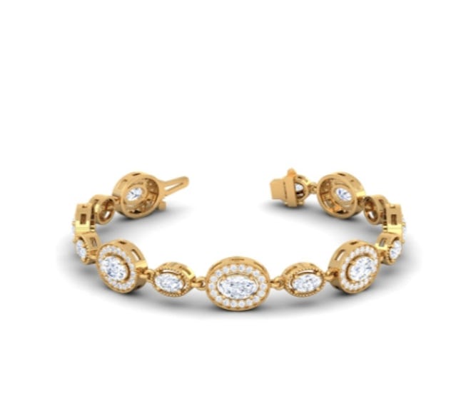 Round and Oval Natural Diamond Bracelet (4.30 cttw)