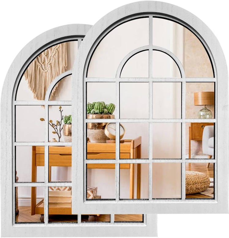 ZEXUIRU Arched Window Wall Mirror (2 Pieces)