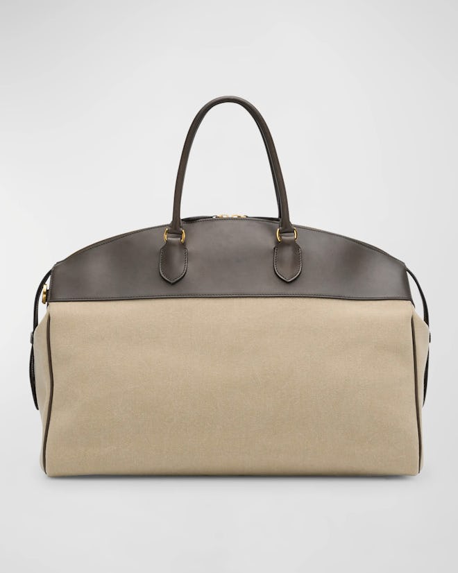 George Top-Handle Bag in Canvas and Leather