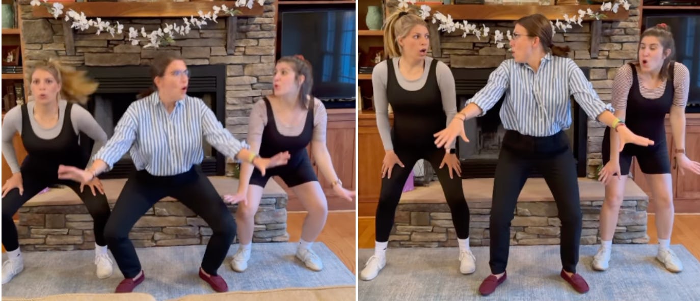 Sisters recreated a scene from 'Father of the Bride: Part II'