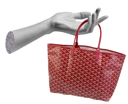 The Goyard Saint Louis Tote in red.