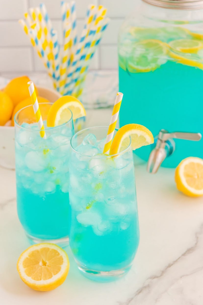 Blue lemonade, in a list of Earth Day snacks and snack ideas.