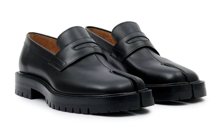 black tabi loafers