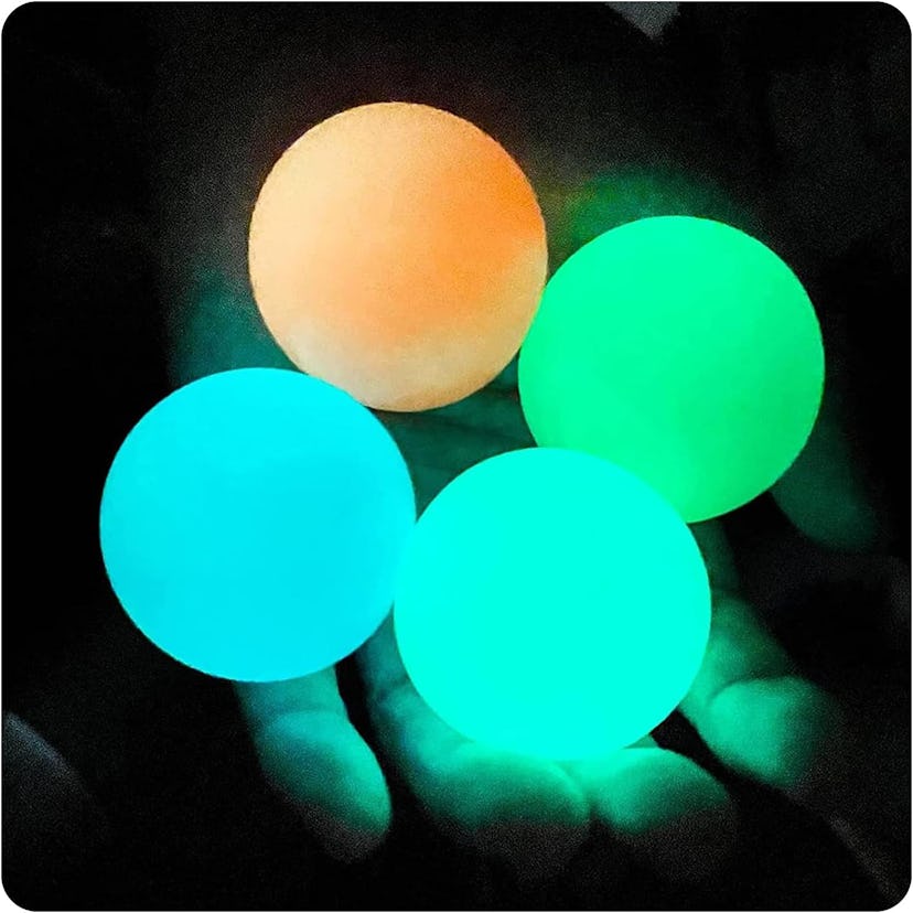 JANESVISSY Glow in The Dark Sticky Balls (4-Pieces)