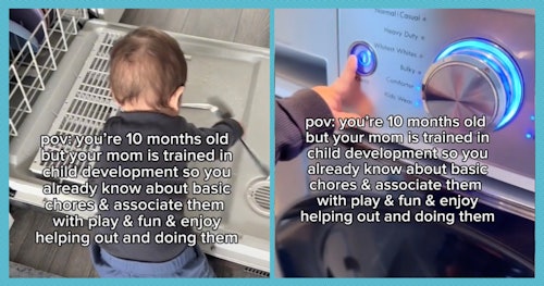Mom Gives 1-Year-Old Son Household Chores