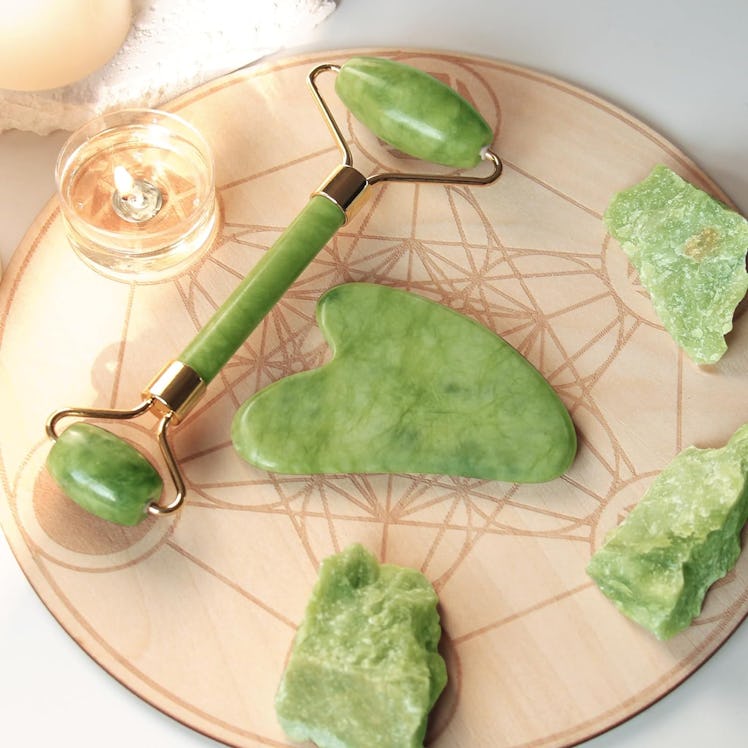 BAIMEI Jade Roller & Gua Sha Set