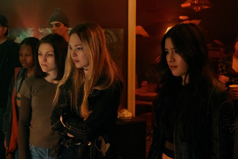 Aiyana Goodfellow, Izzy G, Chloe Guidry, and Maya Da Costa on ‘Under the Bridge.’ Photo via Hulu