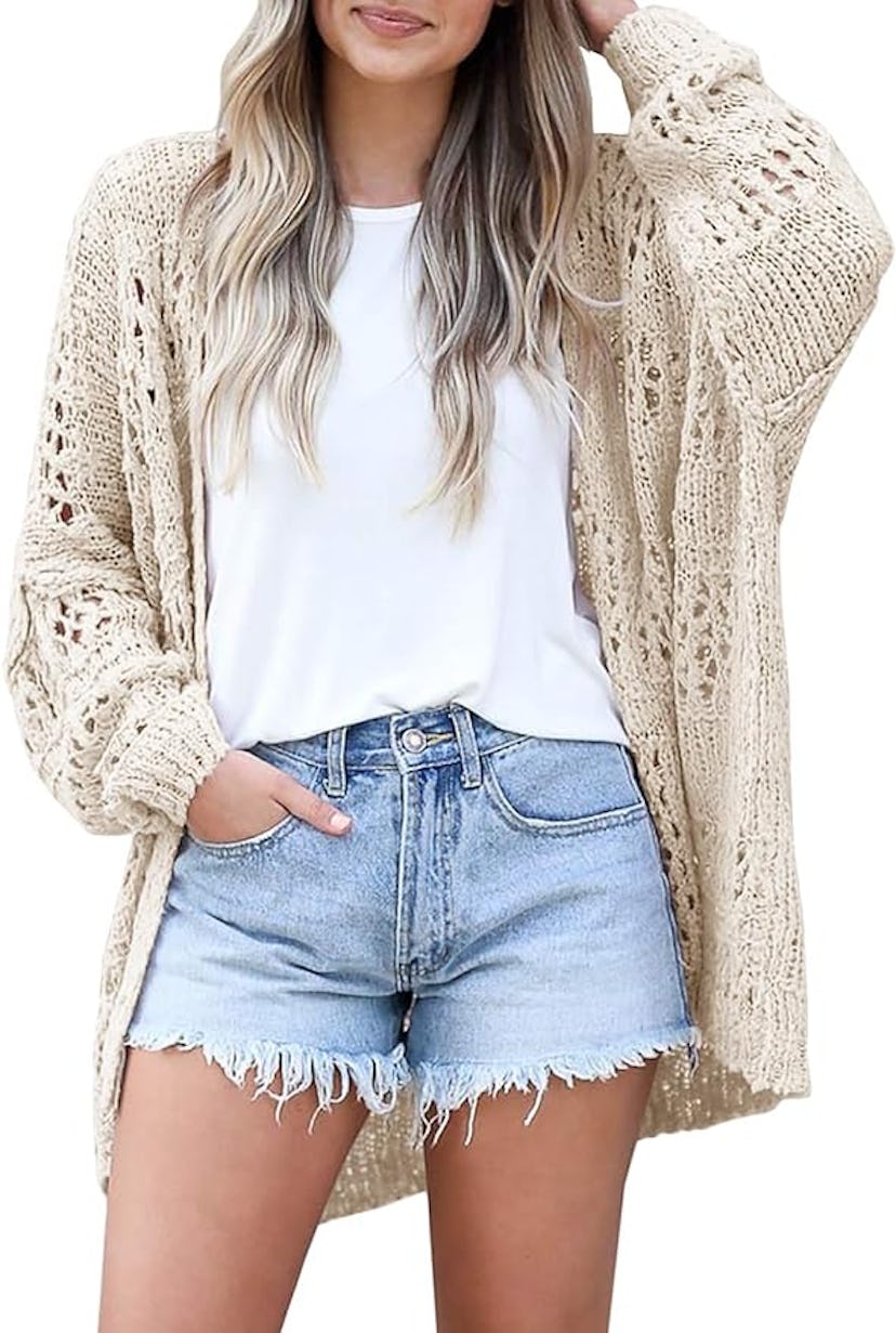 Ermonn Oversized Crochet Cardigan