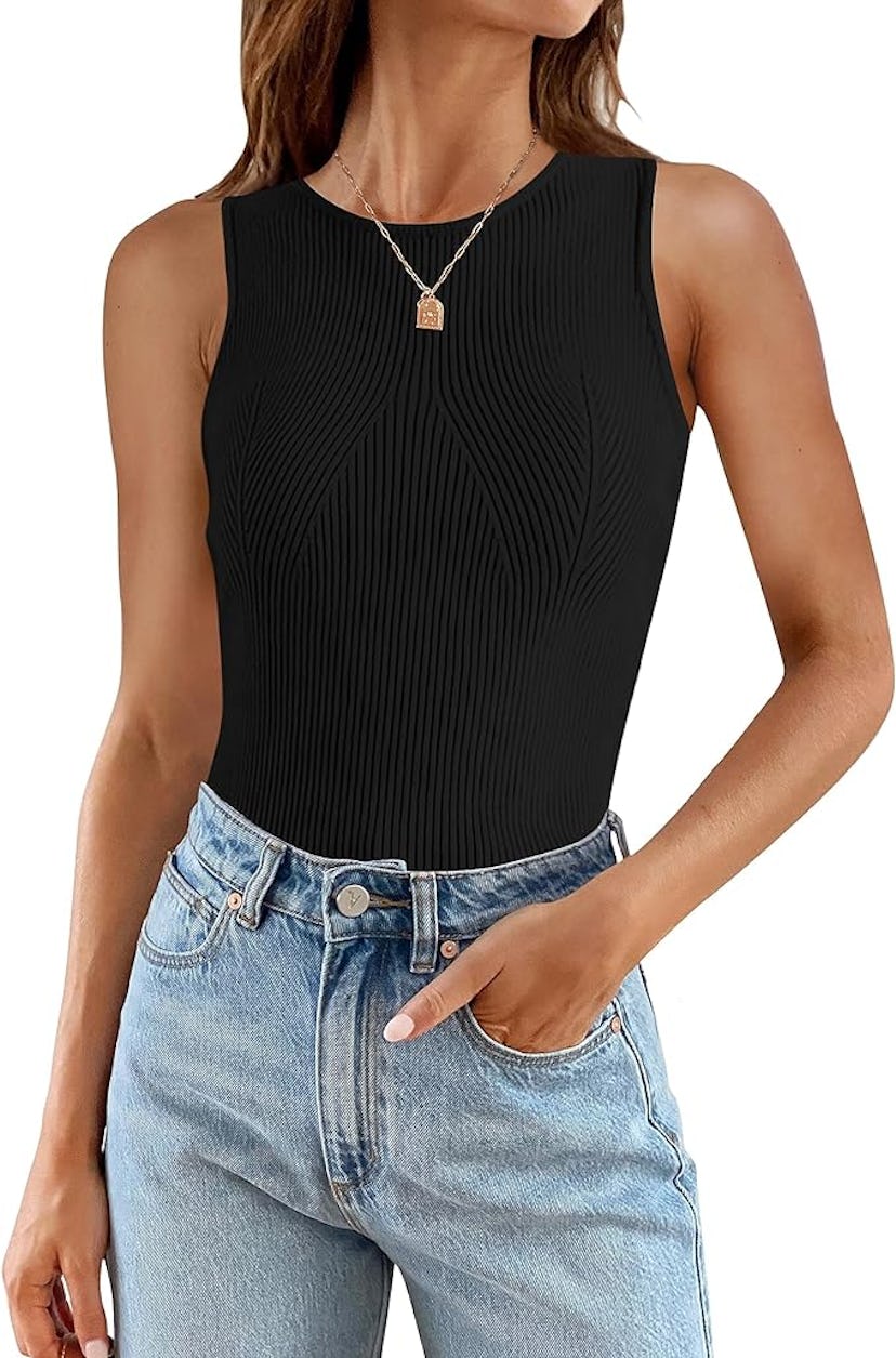 ZESICA Ribbed Tank Top 