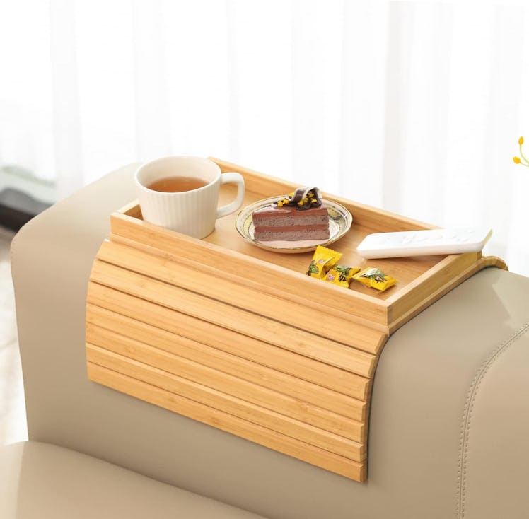 GEHE Bamboo Sofa Arm Tray Table