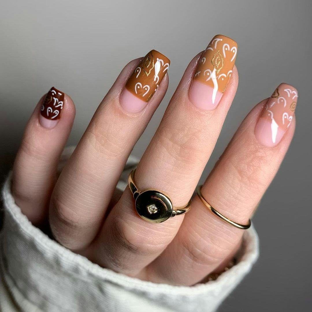 Monochromatic Frenchies with boob and vagina designs are on-trend.