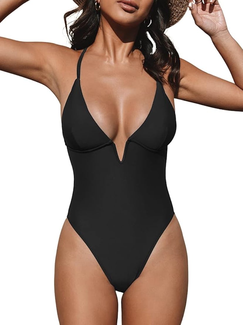 CUPSHE V Neck Bathing Suit 