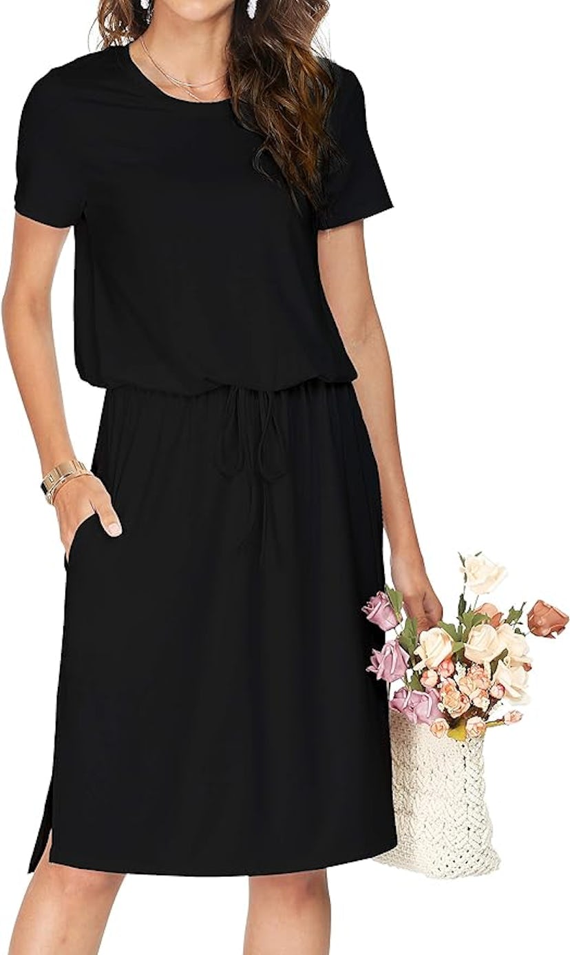 Simier Fariry Casual Midi Blouson Dress