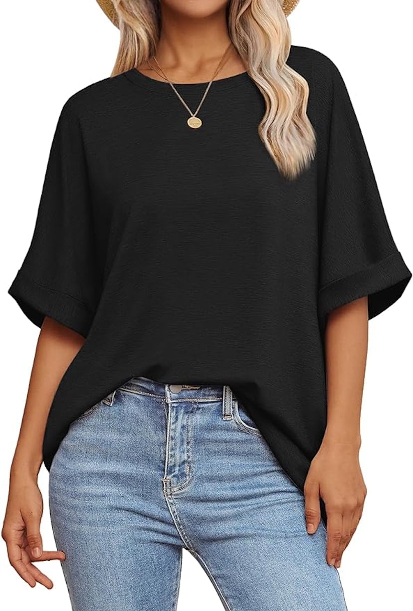 ATHMILE Oversized Crewneck Blouse