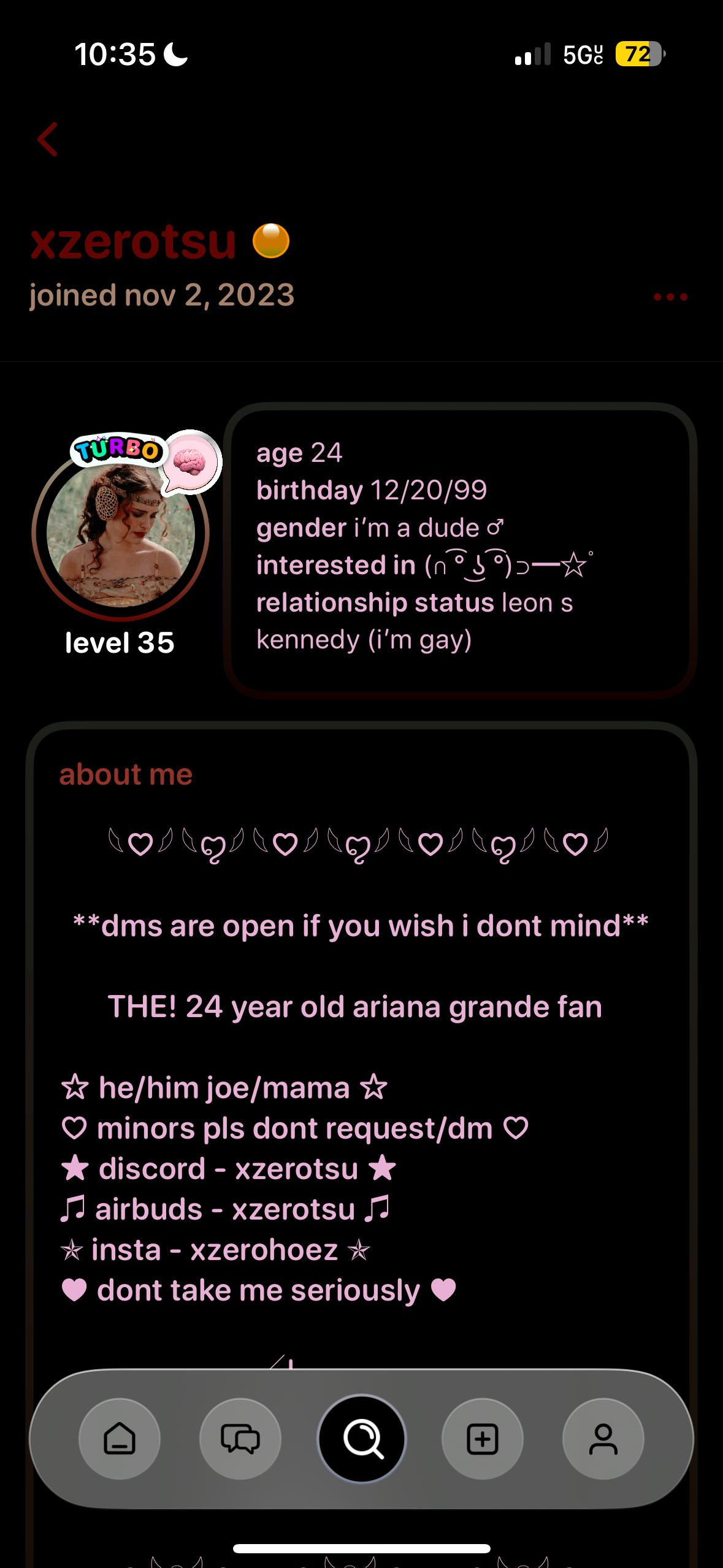 A screenshot of the Nospace app.