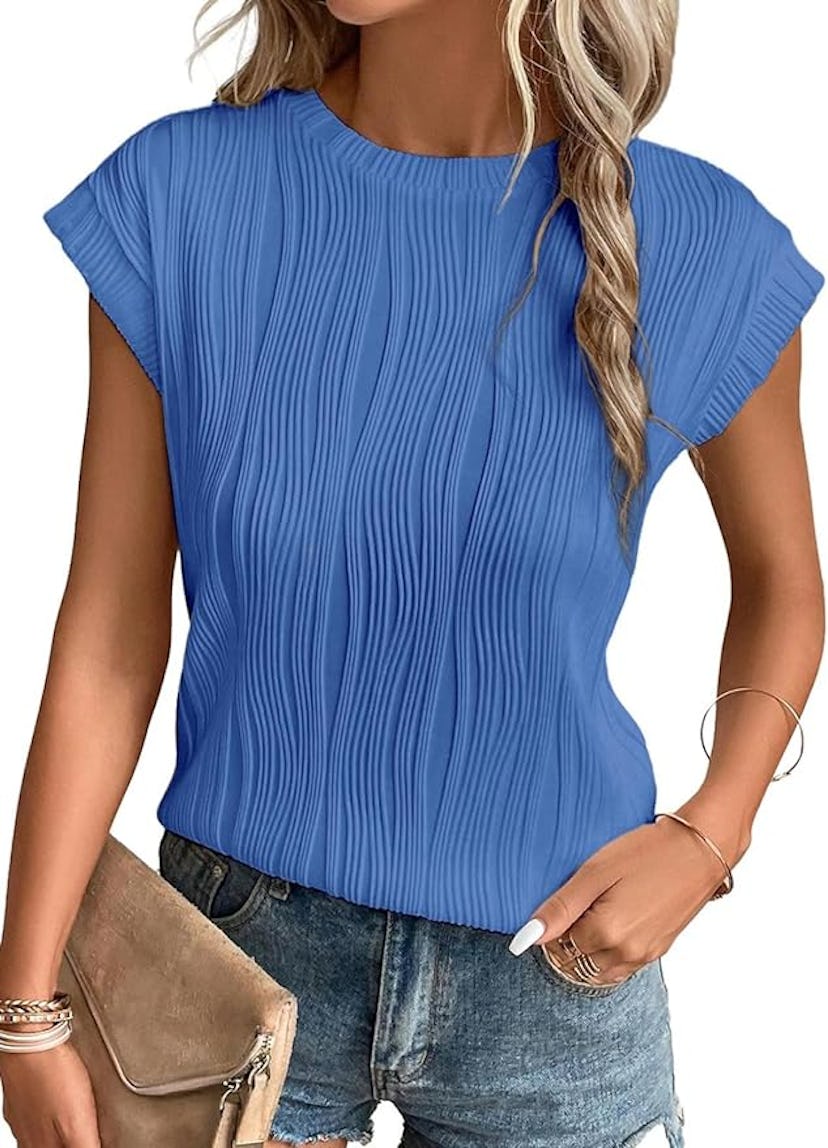 EVALESS Textured Blouse