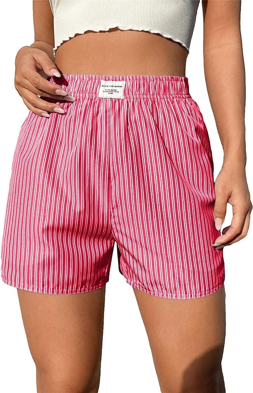 SOLY HUX Striped High Waisted Shorts