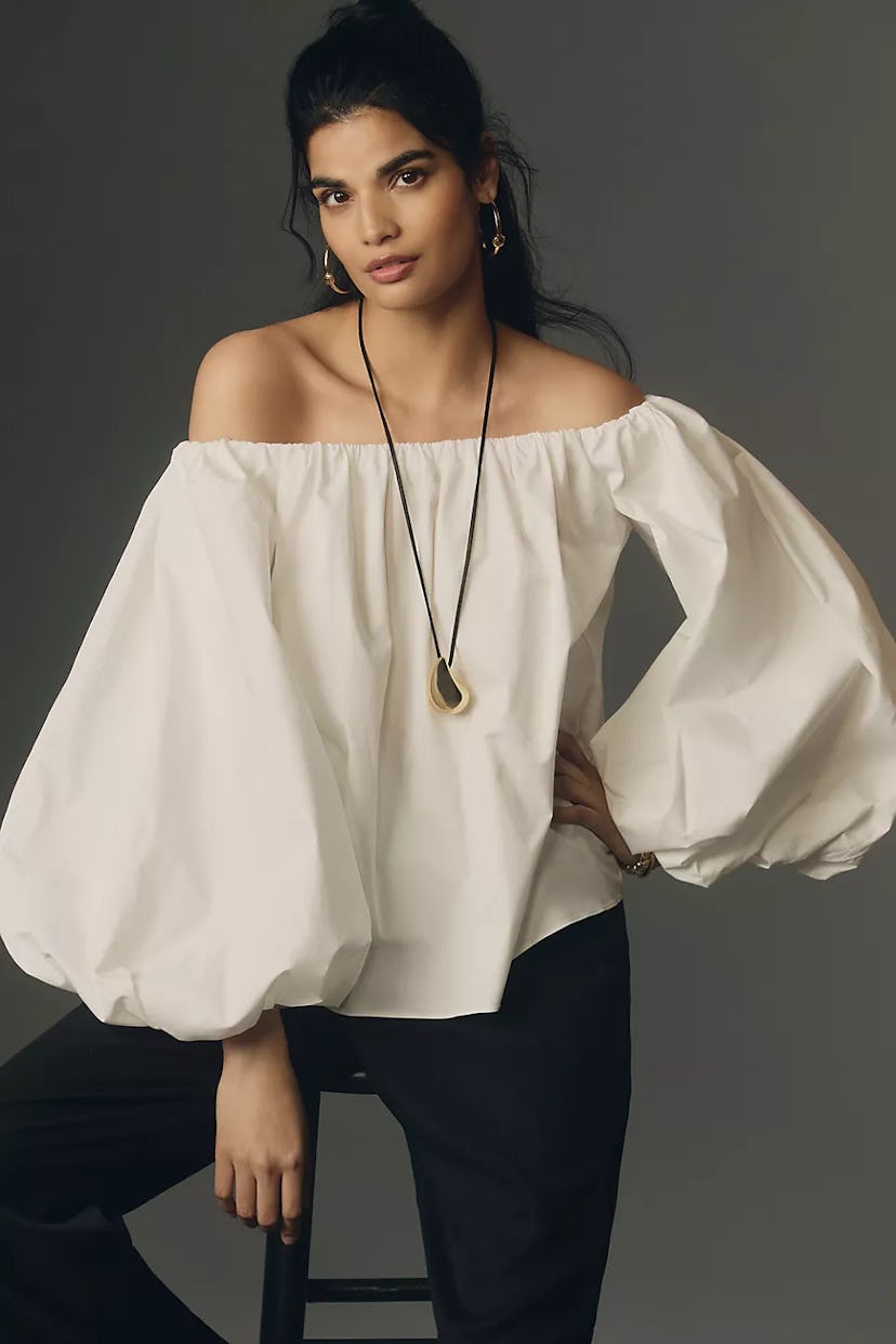 Off-The-Shoulder Puff-Sleeve Top