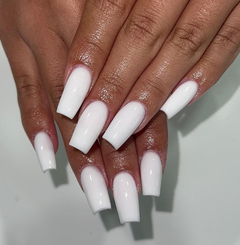 White nail polish is on-trend for summer 2024.