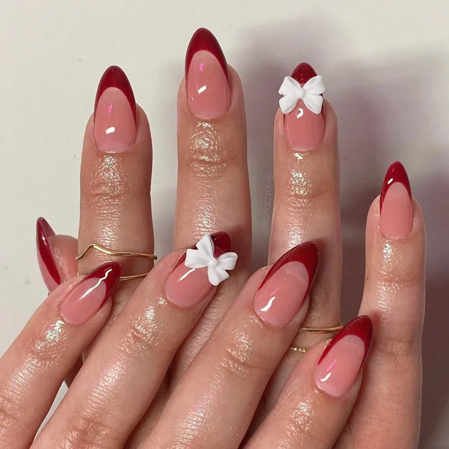 12 Red French Tip Nail Designs To Try For A Cherry Girl Summer 12-red-french-tip-nail-designs-to-try-for-a-cherry-girl-summer