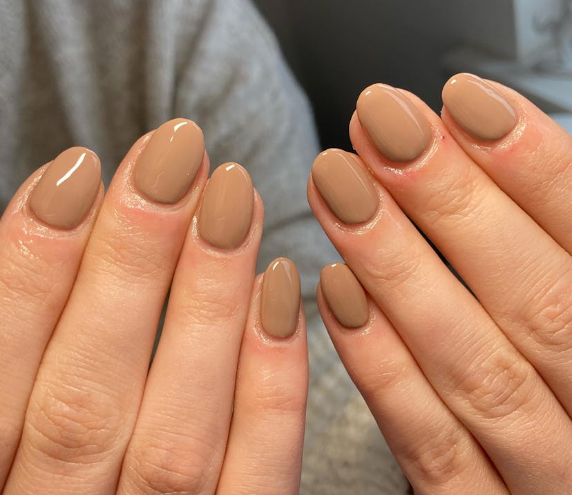 Mocha nail polish is on-trend for summer 2024.