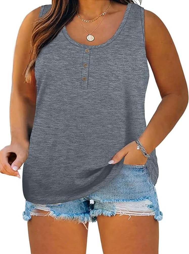 Haloumoning Store Plus Size Tank Top