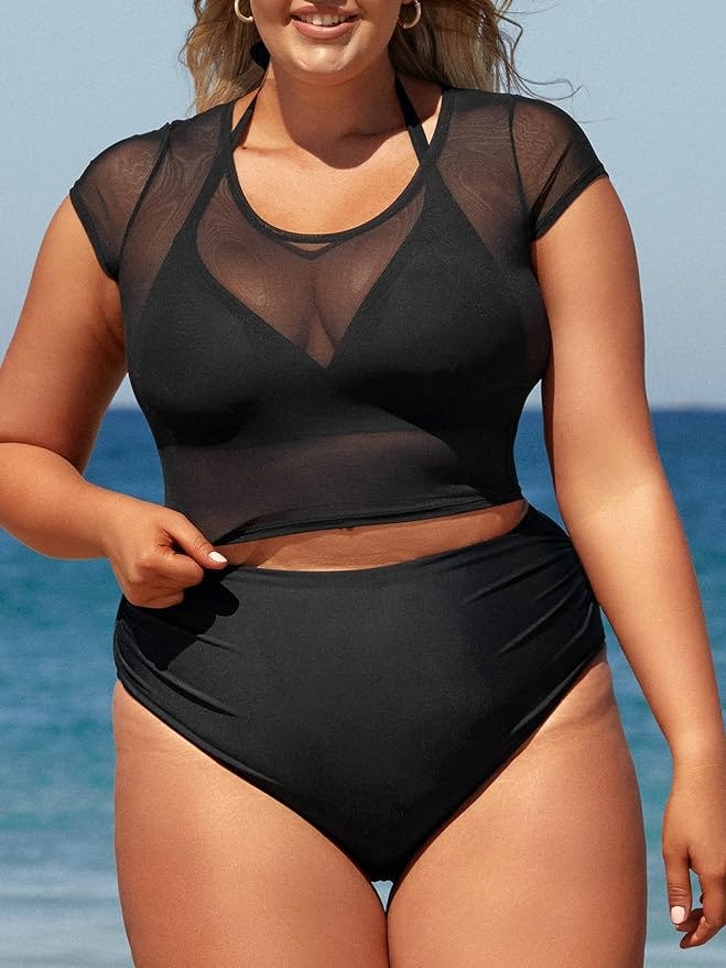 CUPSHE 3-Piece Mesh Swimsuit