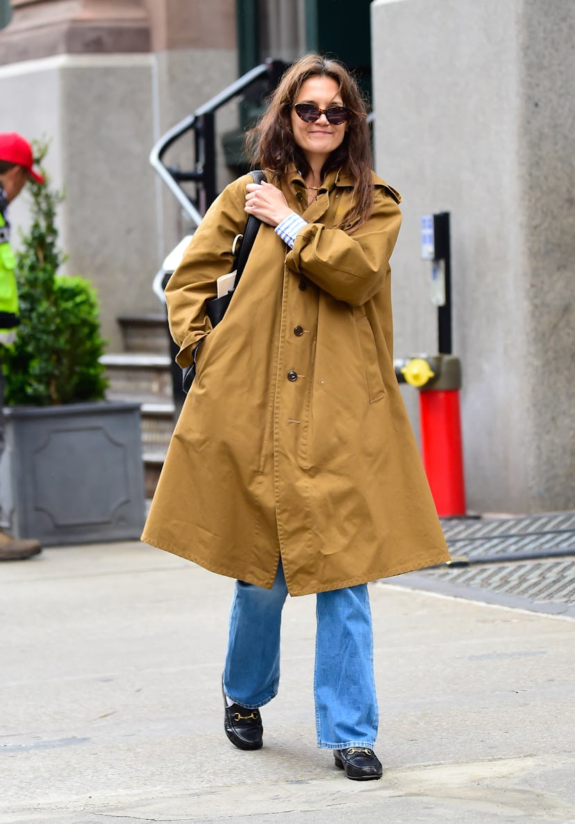 NEW YORK, NEW YORK - APRIL 18: Katie Holmes is seen walking in Soho on April 18, 2024 in New York Ci...