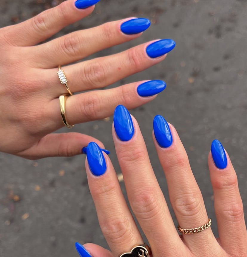 Blueberry nail polish is on-trend for summer 2024.