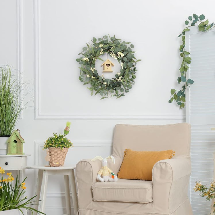 CEWOR Artificial Eucalyptus Wreath