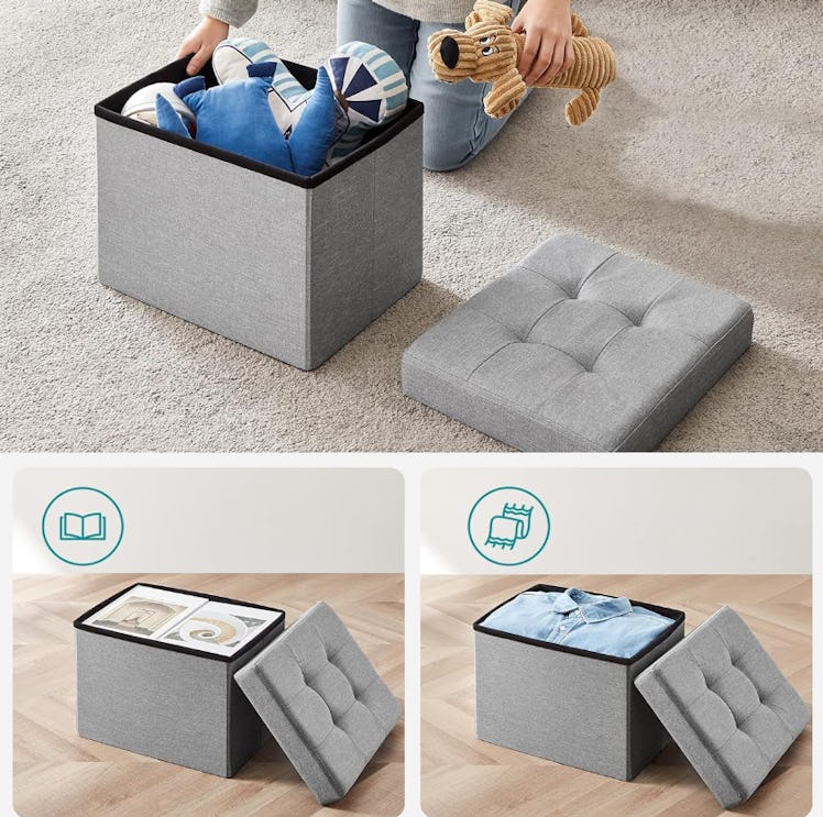 SONGMICS Folding Storage Ottoman