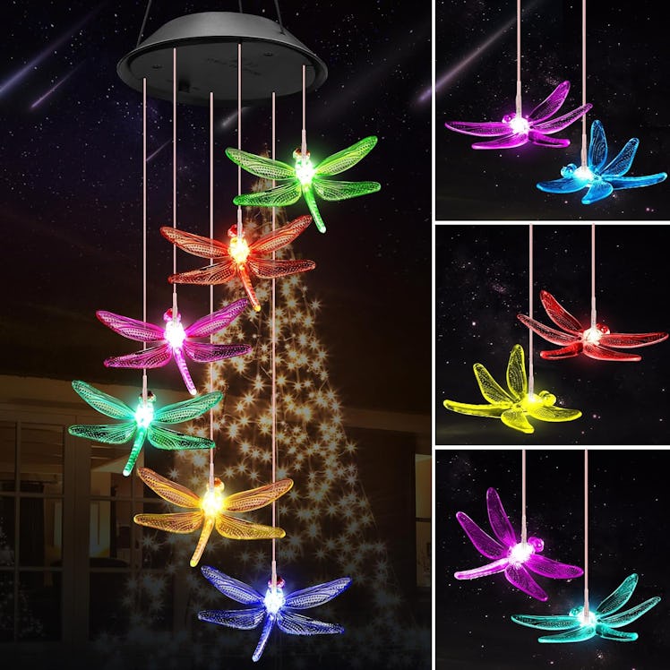 Winzwon Dragonfly Solar Wind Chimes 