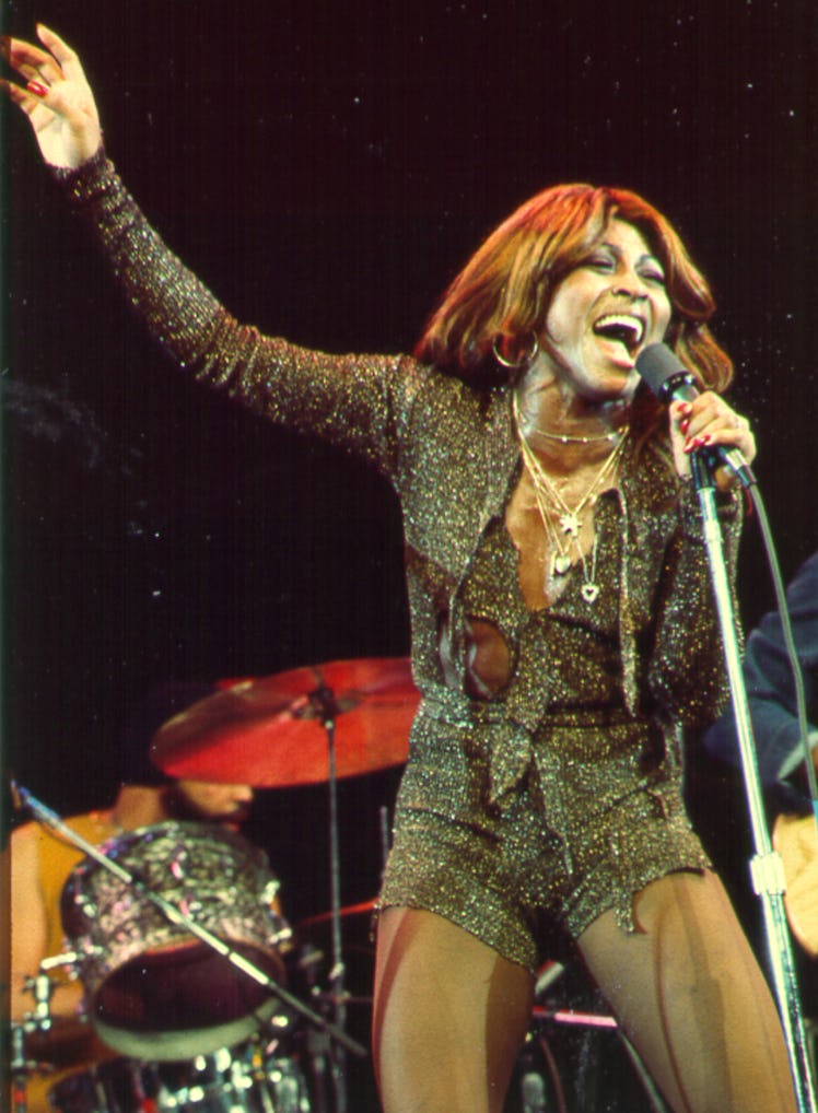 Tina Turner performing with the Ike And Tina Turner Revue on the American TV music show, 'Don Kirshn...