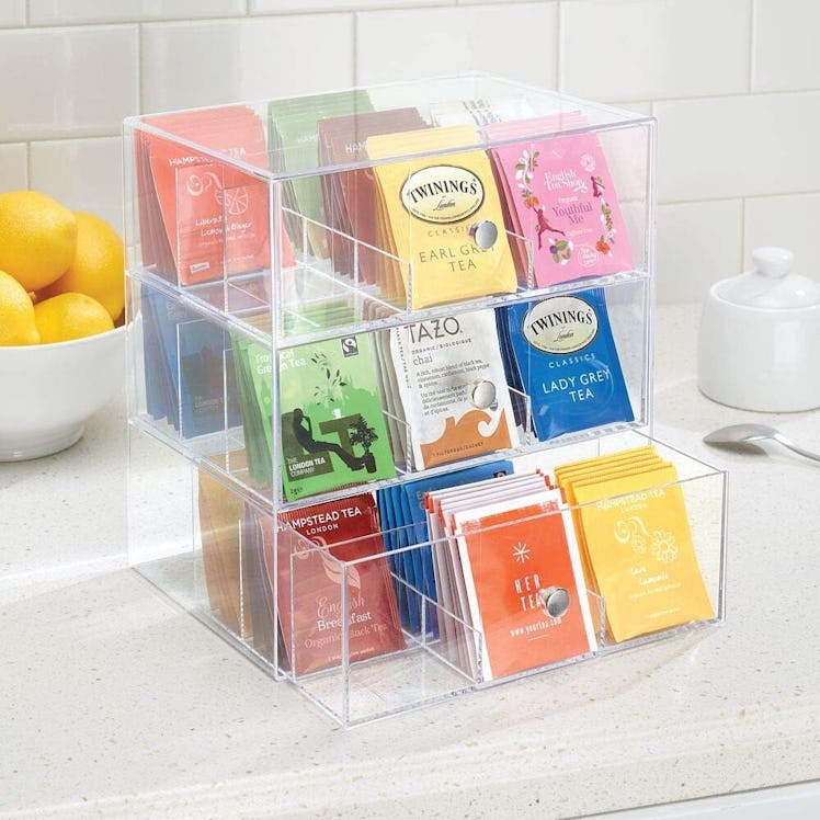 mDesign Plastic Tea Bag Caddy