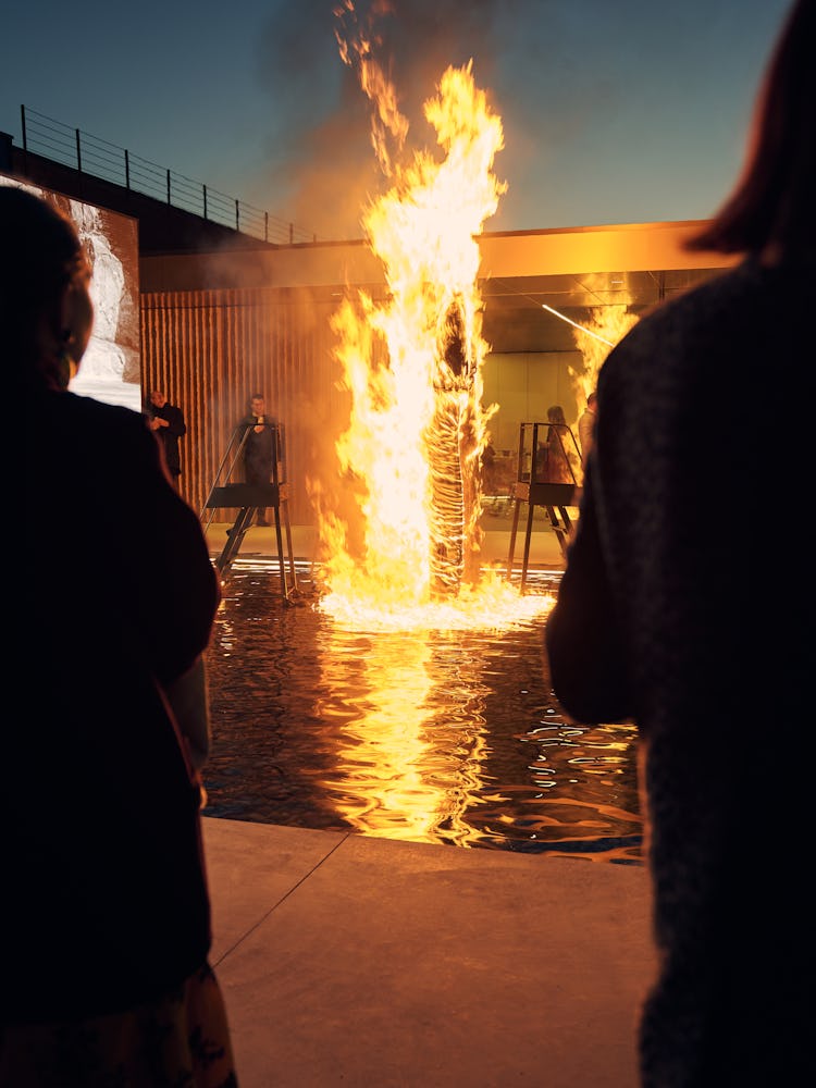 A fire sculpture