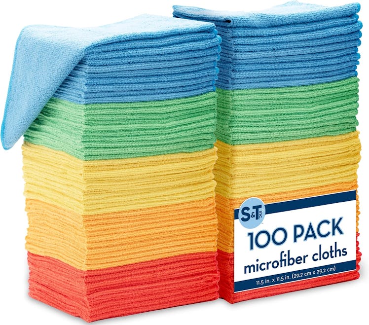 S&T INC. Microfiber Cleaning Cloth (100-Pack)