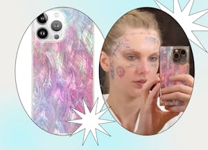 Swifties are in search of dupes for Taylor Swift's pink pearl phone case.