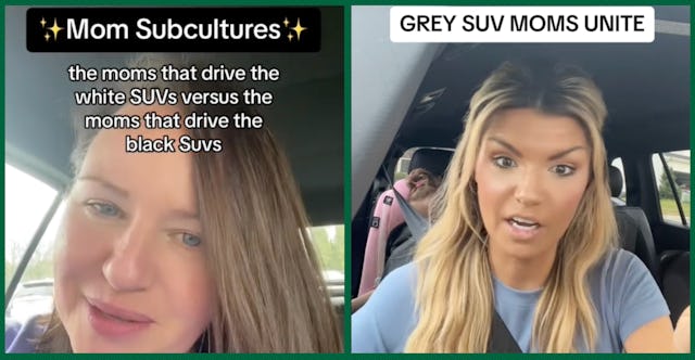 Moms on TikTok discuss the latest trend of defining types of mothers by their SUV colors.