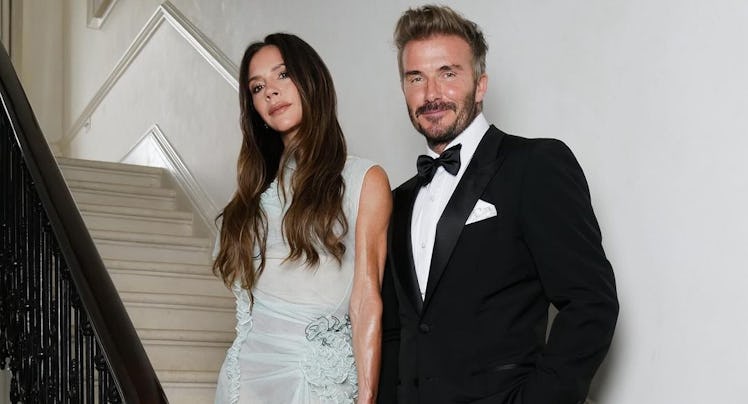 Victoria and David Beckham at Victoria's 50th Birthday party.