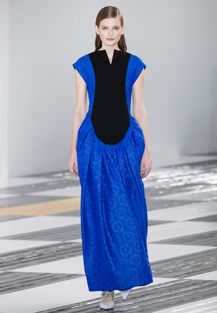 A black and blue dress from Loewe’s fall 2021 collection
